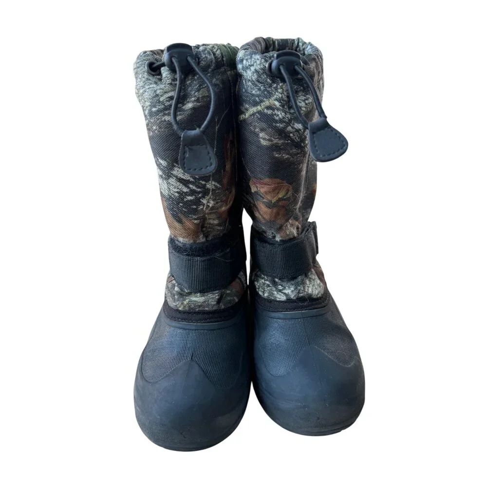 Kamik ROCKET CAMO Waterproof Insulated Snow Boots Sz 3 Outdoor Adjustable Strap